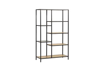 Cytis Industriell Bokhylla 80 cm i Metall med Träskiva - Svart - Förvaring - Hylla - Bokhylla