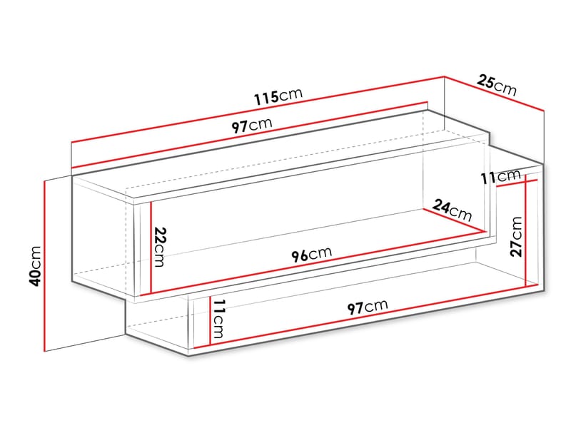 Edson Vägghylla 115 cm - Förvaring - Hylla - Vägghylla