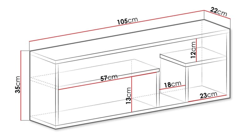Elvaren Vägghylla 105 cm - Förvaring - Hylla - Vägghylla