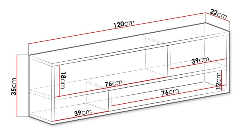 Elvaren Vägghylla 120 cm i Trä - Vit|Beige - Förvaring - Hylla - Vägghylla
