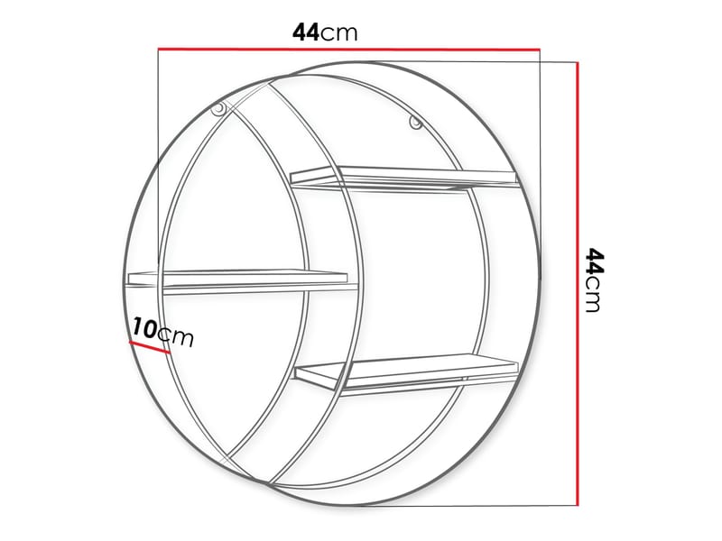 Elyran Vägghylla 44 cm - vit, brun - Förvaring - Hylla - Vägghylla