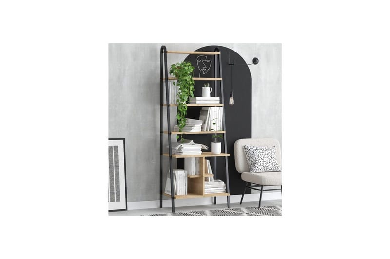 Elyros Bokhylla 64 cm - Ek/Svart - Förvaring - Hylla - Bokhylla