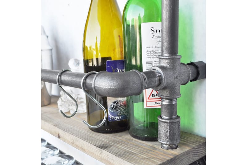 Evila Vägghylla Rör/Trä - Trä/Svart - Förvaring - Hylla - Vägghylla