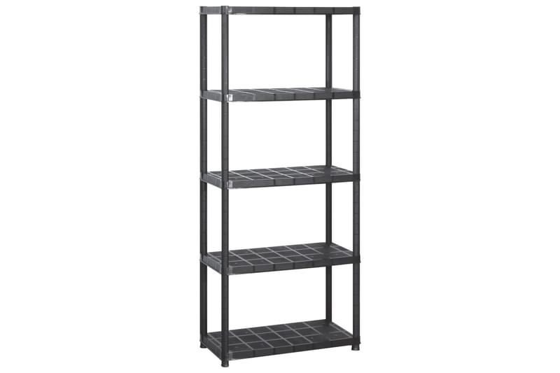 Förvaringshylla 5 hyllor svart 213x38x170 cm plast - Svart - Förvaring - Hylla - Vägghylla