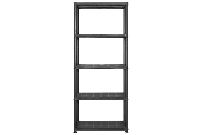 Förvaringshylla 5 hyllor svart 213x38x170 cm plast - Svart - Förvaring - Hylla - Vägghylla