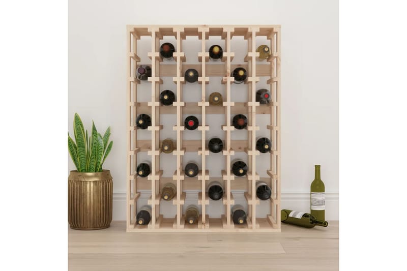 beBasic Vinställ 70x33x94 cm massiv furu - Brown - Förvaring - Hylla - Förvaringshylla - Vinställ & vinhylla