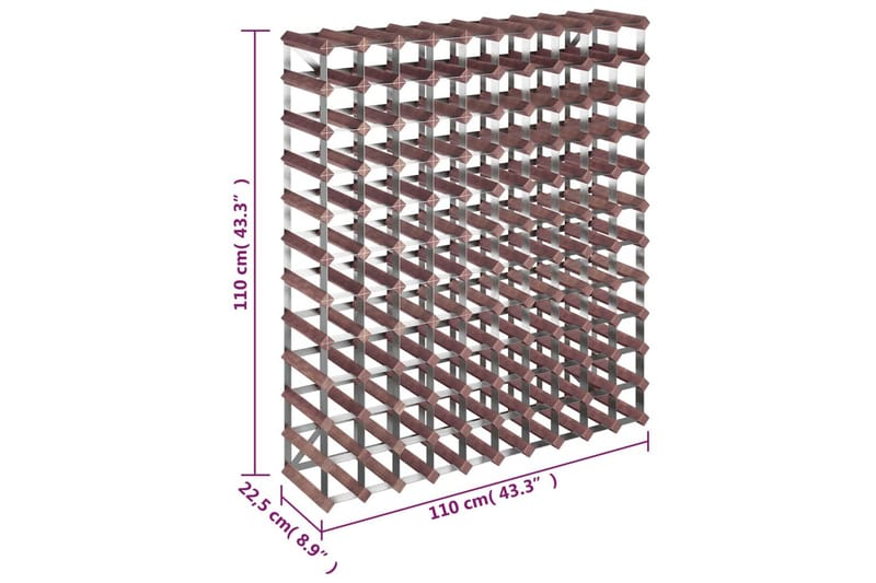 beBasic Vinställ för 120 flaskor brun massiv furu - Brown - Vinställ & vinhylla