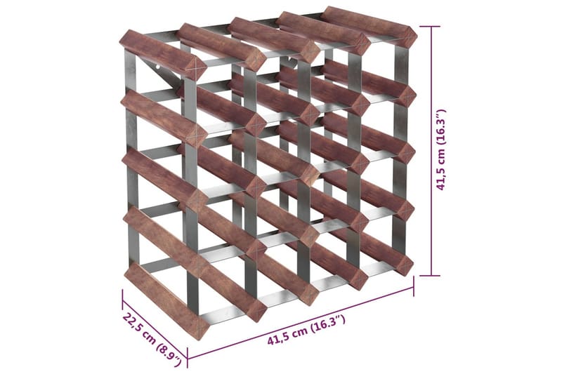 beBasic Vinställ för 20 flaskor brun massiv furu - Brown - Vinställ & vinhylla
