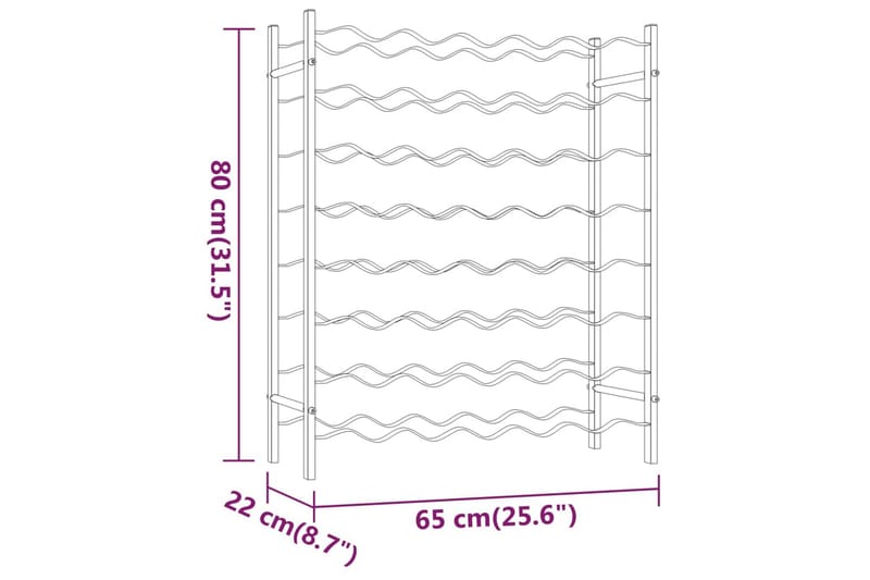 beBasic Vinställ för 48 flaskor vit metall - White - Vinställ & vinhylla