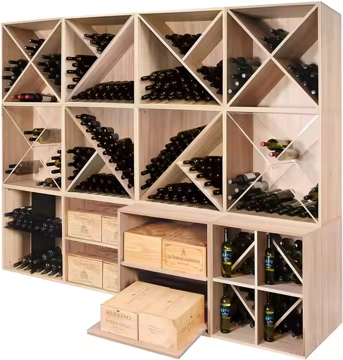 Diagonal vinhylla för 24 flaskor | 60x60 cm | Arvino, undefined