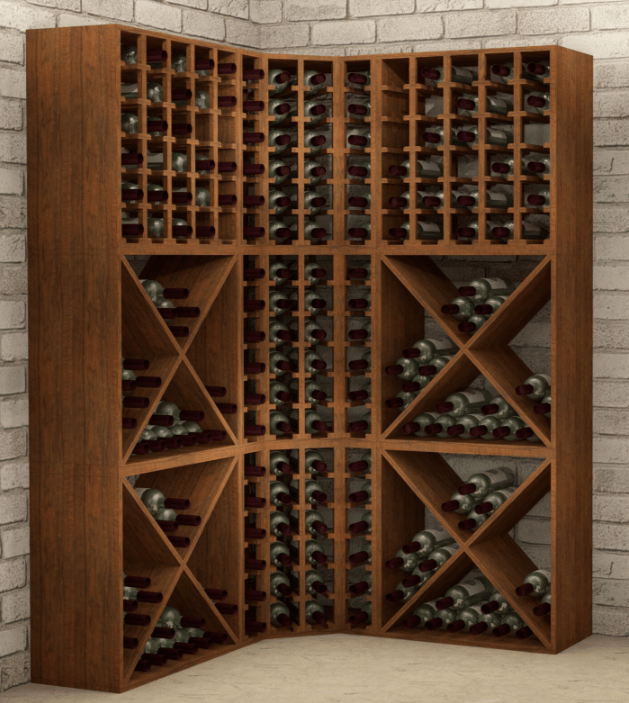 Hörn vinhylla för 24 Flaskor | 62x60 cm | Arvino, undefined