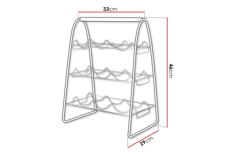 Haruaki Vinställ 33x29 cm 46x - Svart - Förvaring - Hylla - Förvaringshylla - Vinställ & vinhylla