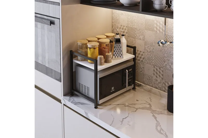 Köksdyna Kunimitsu Vit / Svart - Vit / Svart - Förvaring - Hylla - Förvaringshylla - Kryddhylla & kryddställ