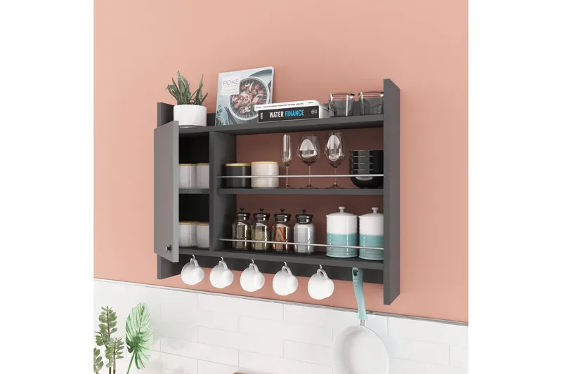 Nivillac Kryddhylla 85x15 cm - Grå - Förvaring - Hylla - Förvaringshylla - Kryddhylla & kryddställ