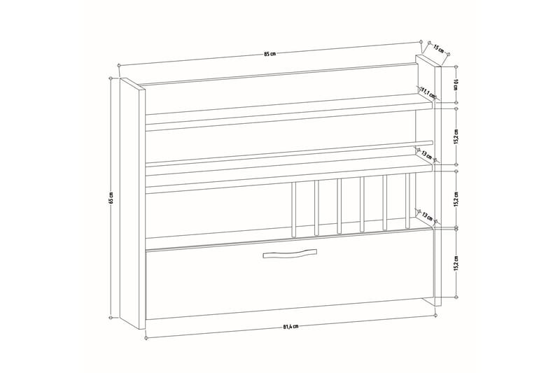 Rovdane Kryddhylla 85x15 cm - Antracit - Förvaring - Hylla - Förvaringshylla - Kryddhylla & kryddställ