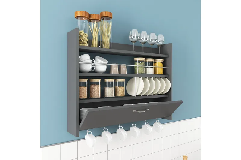 Rovdane Kryddhylla 85x15 cm - Antracit - Förvaring - Hylla - Förvaringshylla - Kryddhylla & kryddställ