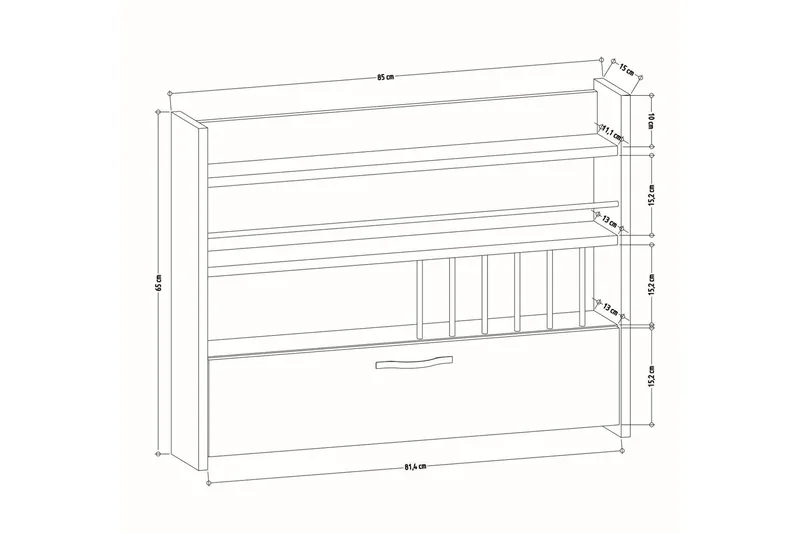 Rovdane Kryddhylla 85x15 cm - Antracit - Förvaring - Hylla - Förvaringshylla - Kryddhylla & kryddställ