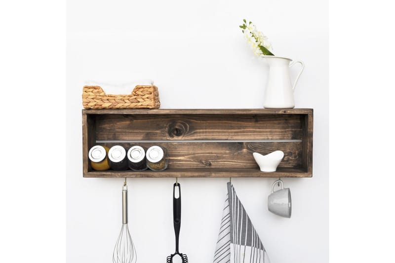 Ticknor Kökshylla 72 cm - Valnöt - Förvaring - Hylla - Förvaringshylla - Kryddhylla & kryddställ