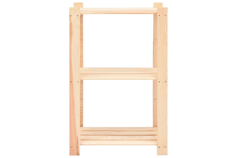 Förvaringshylla 3 hyllor 2 st 60x38x90 cm massiv furu 150 kg - Beige - Förvaring - Hylla - Förvaringshylla - Lagerhylla