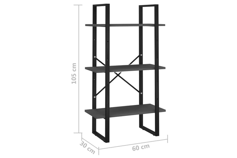 Förvaringshylla grå 60x30x105 cm spånskiva - Grå - Förvaring - Hylla - Förvaringshylla - Lagerhylla