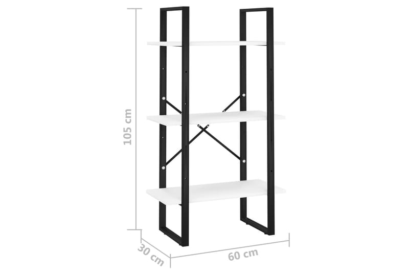Förvaringshylla vit 60x30x105 cm spånskiva - Vit - Förvaring - Hylla - Förvaringshylla - Lagerhylla