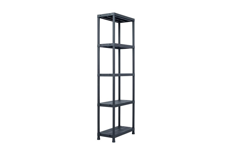 Förvaringshyllor 2 st svart 125 kg 60x30x180 cm plast - Svart - Förvaring - Hylla - Förvaringshylla - Lagerhylla