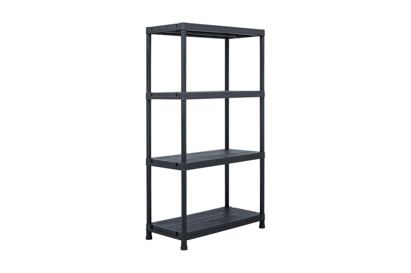 Förvaringshyllor 2 st svart 60x30x138 cm plast - Svart - Förvaring - Hylla - Förvaringshylla - Lagerhylla