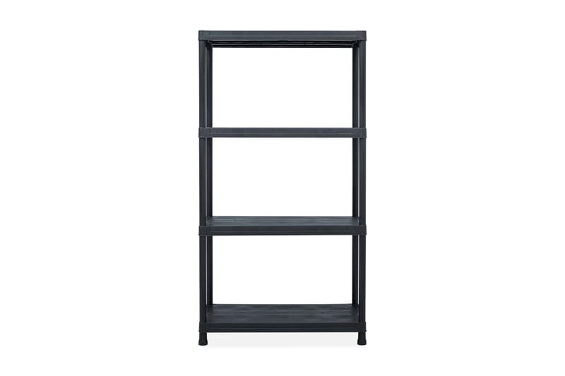 Förvaringshyllor 2 st svart 60x30x138 cm plast - Svart - Förvaring - Hylla - Förvaringshylla - Lagerhylla