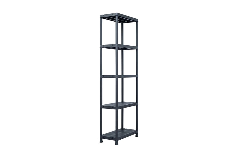 Förvaringshyllor 5 st svart 125 kg 60x30x180 cm plast - Svart - Förvaring - Hylla - Förvaringshylla - Lagerhylla