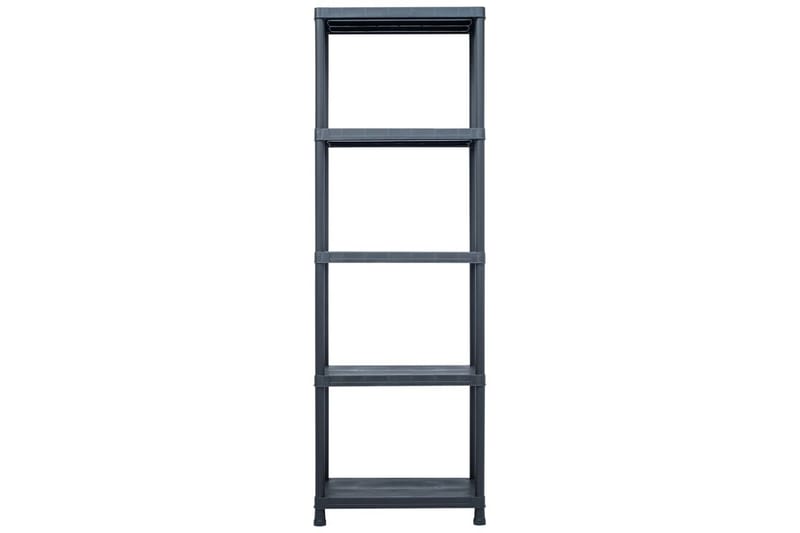 Förvaringshyllor 5 st svart 125 kg 60x30x180 cm plast - Svart - Förvaring - Hylla - Förvaringshylla - Lagerhylla