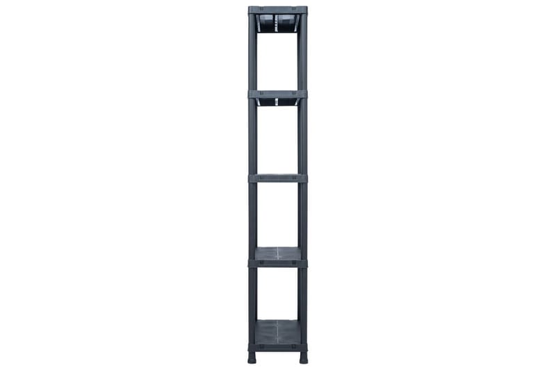 Förvaringshyllor 5 st svart 125 kg 60x30x180 cm plast - Svart - Förvaring - Hylla - Förvaringshylla - Lagerhylla
