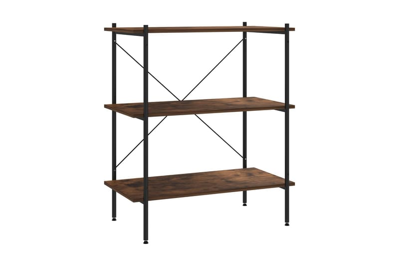 Hyllenhet med 3 hyllplan svart och mörkt trä 80x40x92 cm - Svart - Förvaring - Hylla - Förvaringshylla - Lagerhylla