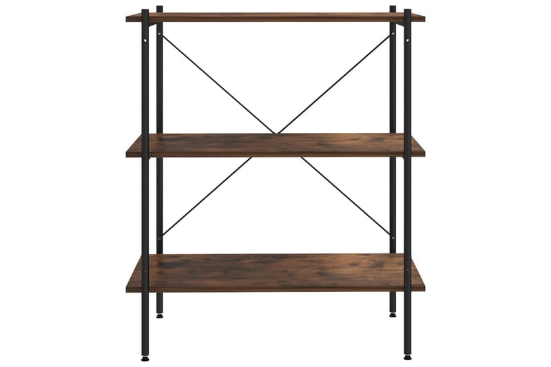 Hyllenhet med 3 hyllplan svart och mörkt trä 80x40x92 cm - Svart - Förvaring - Hylla - Förvaringshylla - Lagerhylla