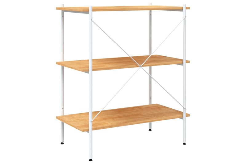 Hyllenhet med 3 hyllplan vit och ek 80x40x92 cm - Vit - Förvaring - Hylla - Förvaringshylla - Lagerhylla