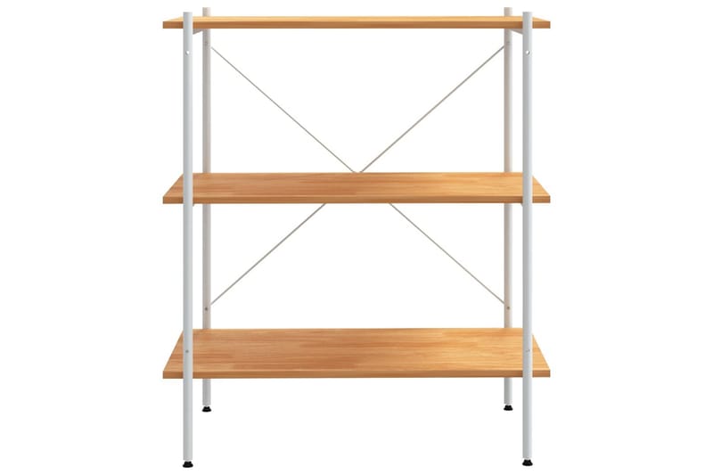 Hyllenhet med 3 hyllplan vit och ek 80x40x92 cm - Vit - Förvaring - Hylla - Förvaringshylla - Lagerhylla