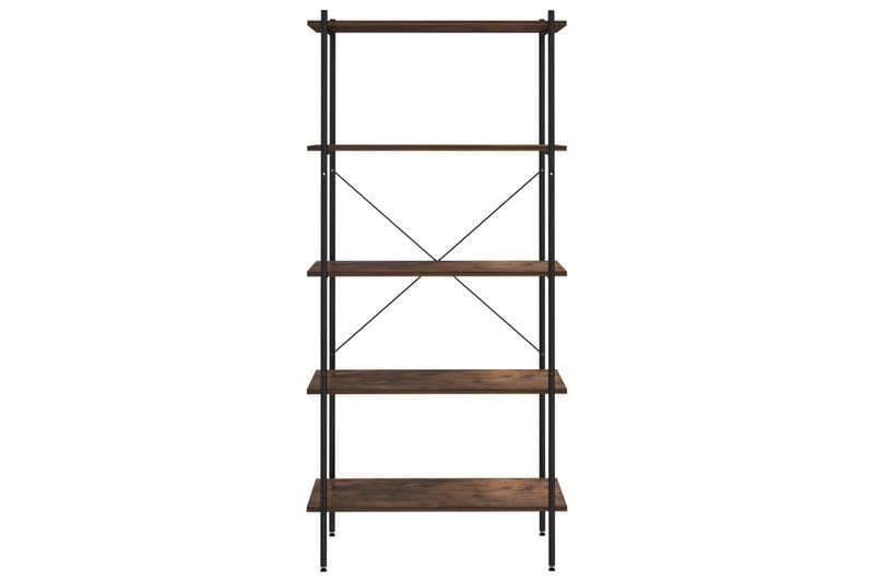 Hyllenhet med 5 hyllplan svart och mörkt trä 80x40x163 cm - Svart - Förvaring - Hylla - Förvaringshylla - Lagerhylla