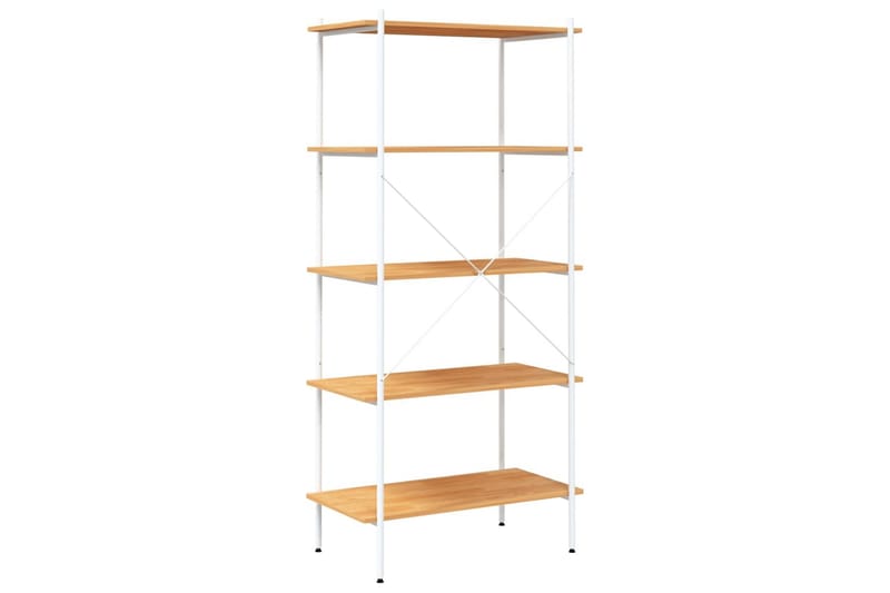 Hyllenhet med 5 hyllplan vit och ek 80x40x163 cm - Vit - Förvaring - Hylla - Förvaringshylla - Lagerhylla