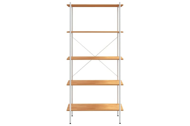 Hyllenhet med 5 hyllplan vit och ek 80x40x163 cm - Vit - Förvaring - Hylla - Förvaringshylla - Lagerhylla