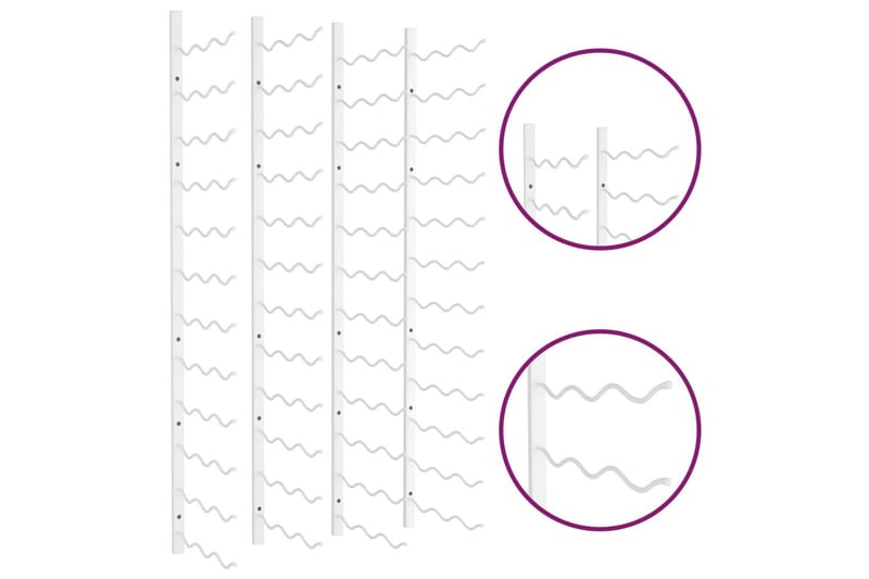 Väggmonterat vinställ för 36 flaskor 2 st vit järn - Vit - Vinställ & vinhylla