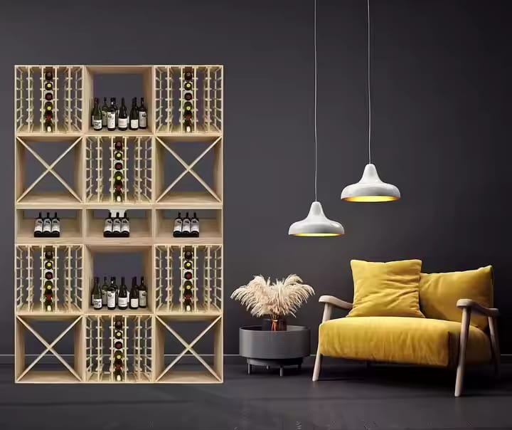 Vinhylla i trä 60x30cm | Naturlig furu | Arvino, undefined