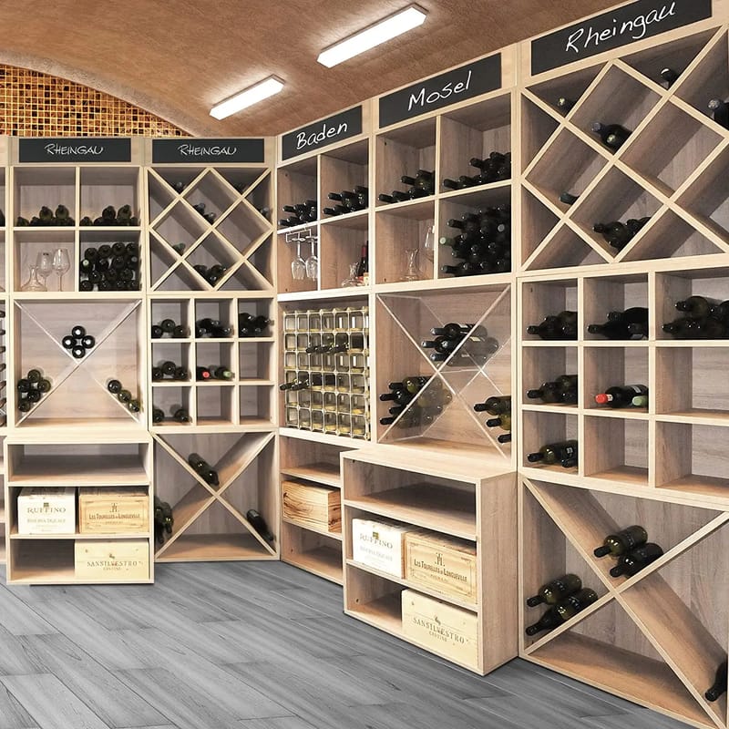 Vinhylla i trä för 24 Flaskor  | 60x60 cm | Arvino, undefined