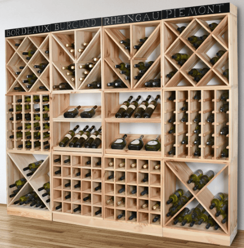 Vinställ i trä för 25 flaskor | 60x60 cm | Arvino, undefined