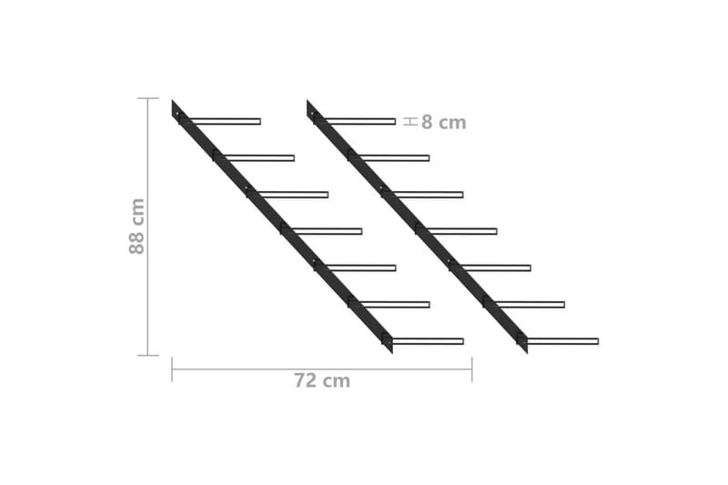 Väggmonterade vinställ för 14 flaskor 2 st svart metall - Svart - Vinställ & vinhylla