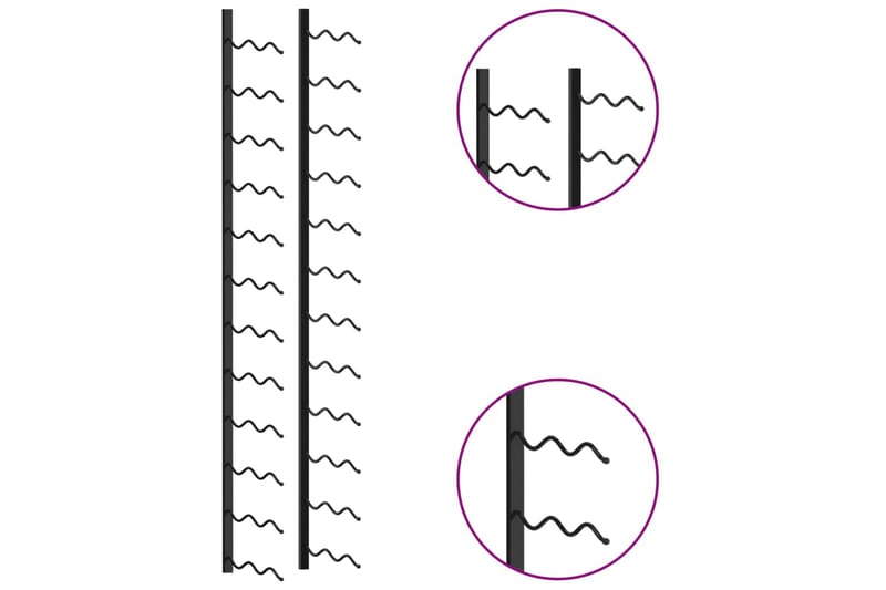 Väggmonterat vinställ för 24 flaskor svart järn - Svart - Vinställ & vinhylla