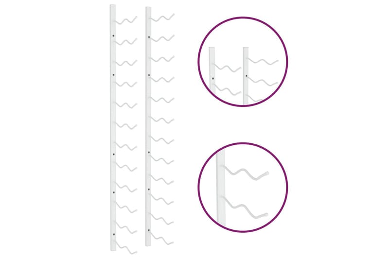 Väggmonterat vinställ för 24 flaskor vit järn - Vit - Vinställ & vinhylla