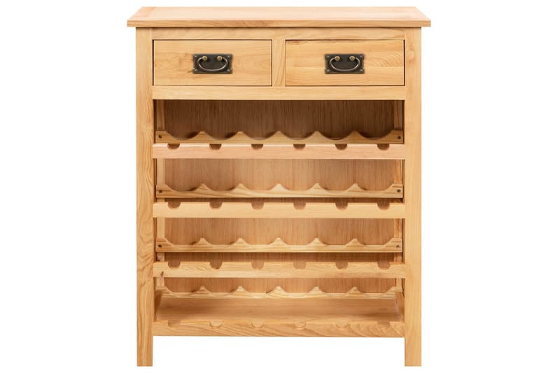 Vinskåp 72x32x90 cm massiv ek - Brun - Förvaring - Hylla - Förvaringshylla - Vinställ & vinhylla