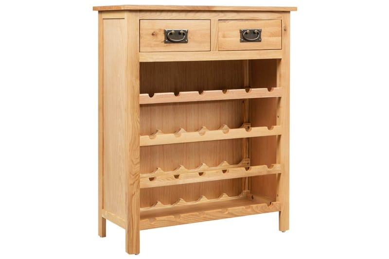 Vinskåp 72x32x90 cm massiv ek - Brun - Förvaring - Hylla - Förvaringshylla - Vinställ & vinhylla