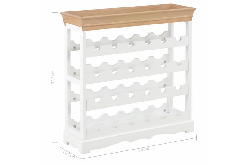 Vinskåp vit 70x22,5x70,5 cm MDF - Vit - Förvaring - Hylla - Förvaringshylla - Vinställ & vinhylla