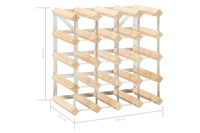 Vinställ för 20 flaskor massiv furu - Beige - Vinställ & vinhylla