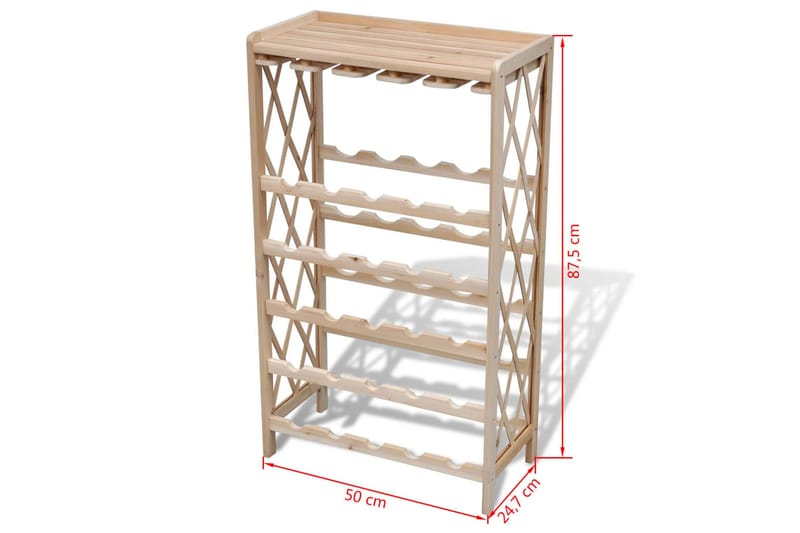 Vinställ för 25 flaskor granträ - Brun - Vinställ & vinhylla
